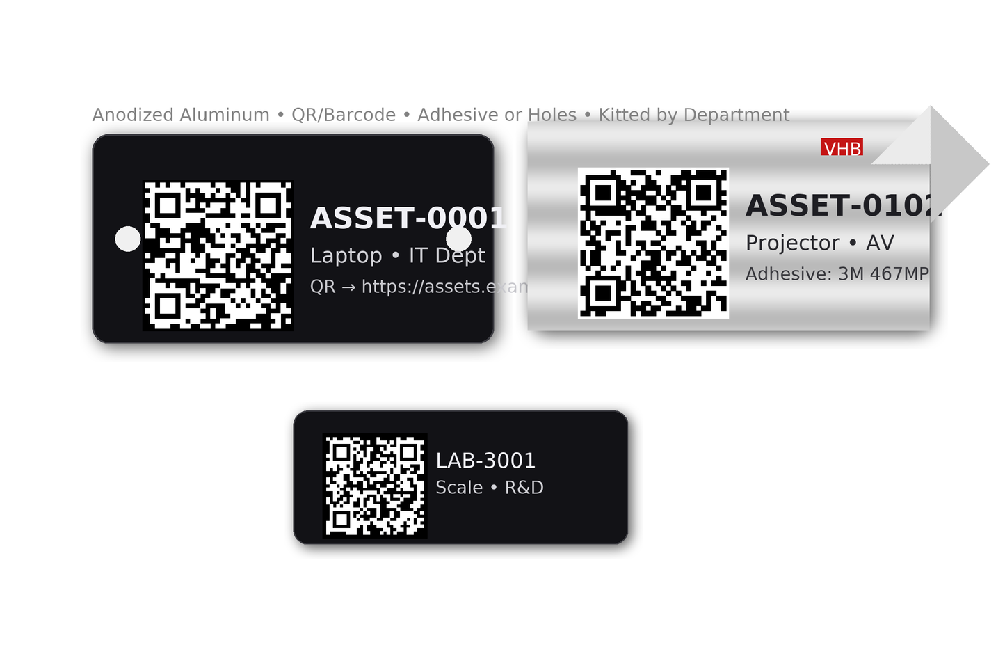Custom Anodized QR / Asset Tags – Proof in 24h, Ships in 3 Days